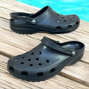 Crocs Classic Clogs Mens 13 Black Shoes Comfortable Casual Slip-On Sandals EUC